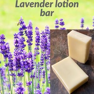 Hand crafted lavender lotion balm bar. In shower moisturizing 2.5 ounce bar